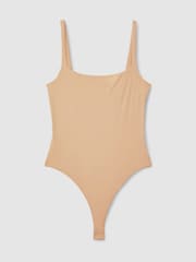 Reiss Neutral Cadence Seamless Square Neck Thong Bodysuit - Image 2 of 6
