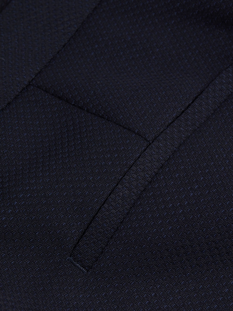 Reiss Navy Hallie Textured Pencil Midi Suit Skirt - Image 6 of 6