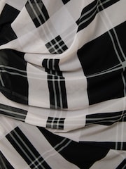 Reiss Black/Ivory Darla Checked Ruched Midi Dress - Image 5 of 5