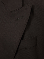 Reiss Chocolate Evelyn Wool Blend Double Breasted Suit Blazer - Image 7 of 7