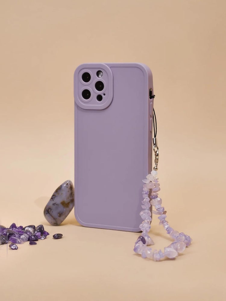Coconut Lane Lilac Purple NAKD iPhone 14 Case and Phone Strap - Image 4 of 4