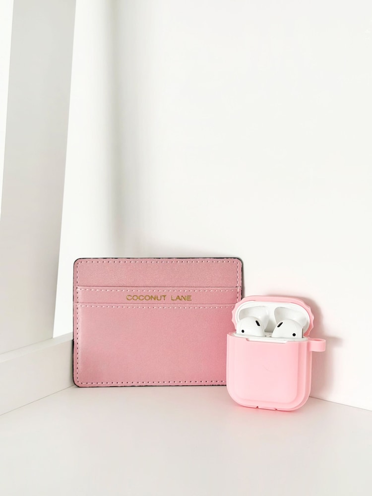 Coconut Lane Pink NAKD Card Holder and Airpods Case - Image 1 of 4
