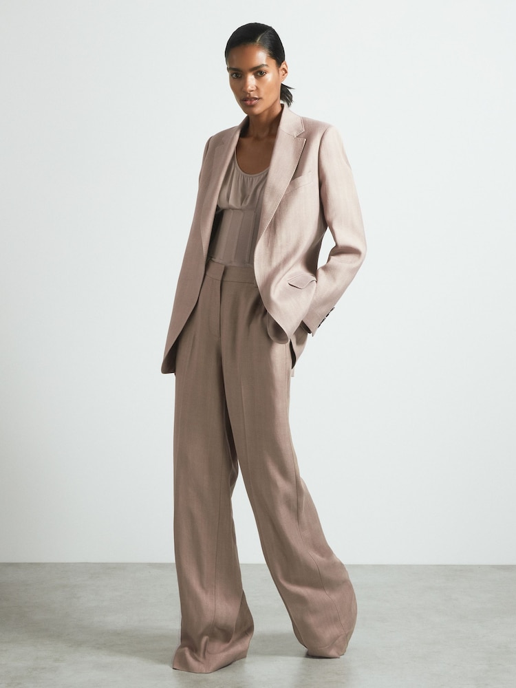Reiss Pink Rosa Atelier Tailored Double Breasted Suit Blazer - Image 1 of 7