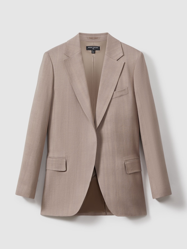 Reiss Pink Rosa Atelier Tailored Double Breasted Suit Blazer - Image 2 of 7