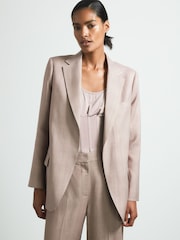 Reiss Pink Rosa Atelier Tailored Double Breasted Suit Blazer - Image 3 of 7
