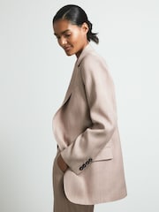 Reiss Pink Rosa Atelier Tailored Double Breasted Suit Blazer - Image 4 of 7