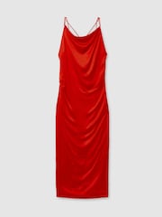 Reiss Orange Lilah Satin Cowl Neck Maxi Dress - Image 2 of 6
