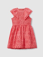Reiss Pink Lilly 4-9 yrs Cotton Broderie Dress - Image 2 of 4