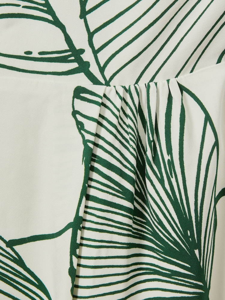 Reiss White/Green Lexi Floral Sketch Halter Neck Maxi Dress - Image 5 of 5