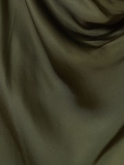 Reiss Khaki Isabel Satin Cowl Neck Midi Dress - Image 5 of 5