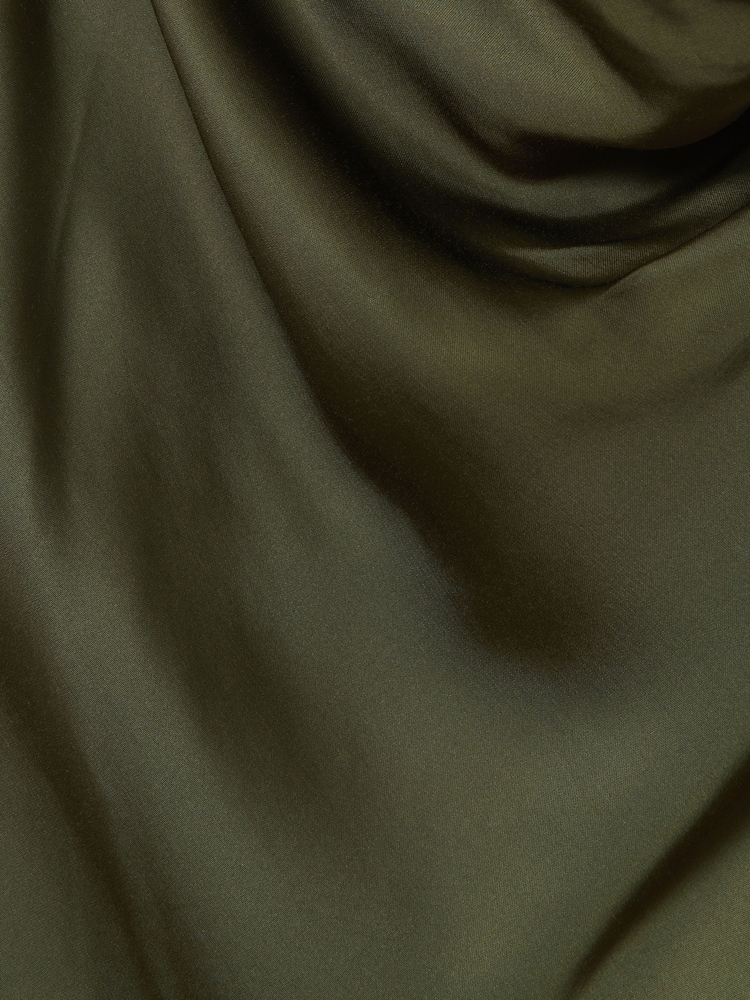 Reiss Khaki Isabel Satin Cowl Neck Midi Dress - Image 5 of 5