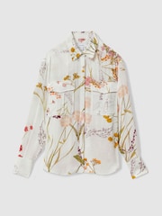 Reiss Ivory Faye Relaxed Floral Print Shirt - Image 2 of 5