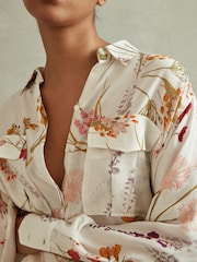 Reiss Ivory Faye Relaxed Floral Print Shirt - Image 3 of 5
