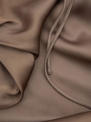 Reiss Mink Lilah Satin Cowl Neck Maxi Dress - Image 5 of 5