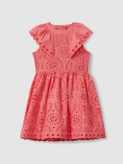 Reiss Pink Lilly 9-13 yrs Cotton Broderie Dress - Image 2 of 4