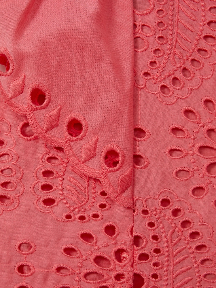 Reiss Pink Lilly 9-13 yrs Cotton Broderie Dress - Image 4 of 4