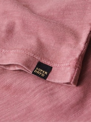 Superdry Pink 100% Cotton V-Neck Slub Short Sleeve T-Shirt - Image 4 of 6