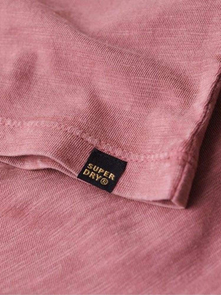 Superdry Pink 100% Cotton V-Neck Slub Short Sleeve T-Shirt - Image 4 of 6