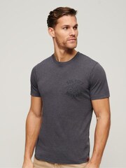 Superdry Charcoal 100% Cotton Retro Rocker Graphic T-Shirt - Image 1 of 6