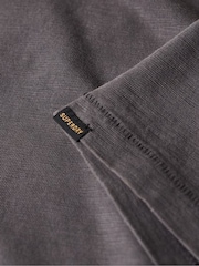Superdry Grey 100% Cotton V-Neck Slub Short Sleeve T-Shirt - Image 6 of 6