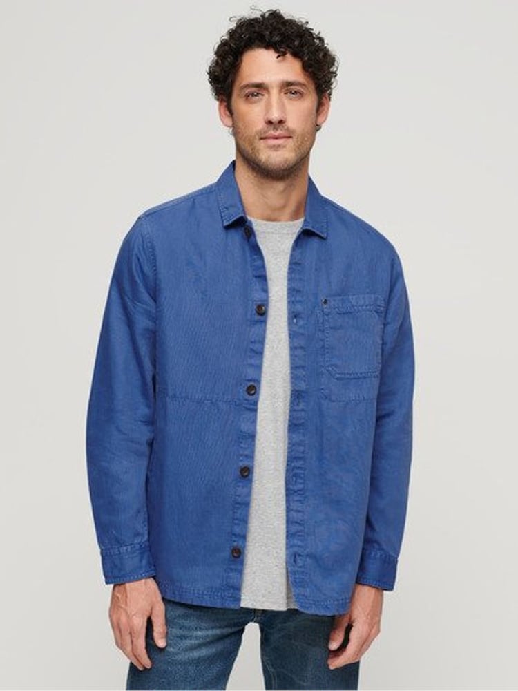 Superdry The Merchant Store Linen Blend Overshirt - Изображение 1 из 6 Superdry The Merchant Store Linen Blend Overshirt - Изображение 1 из 6