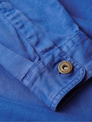 Superdry Blue The Merchant Store Linen Blend Overshirt - Image 6 of 6