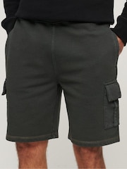 Superdry Black 100% Cotton Contrast Stitch Cargo Shorts - Image 1 of 6