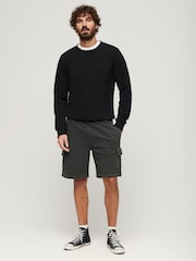 Superdry Black 100% Cotton Contrast Stitch Cargo Shorts - Image 2 of 6