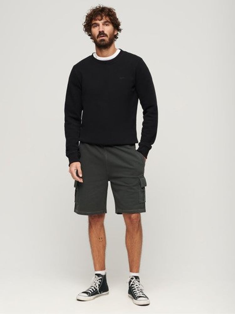 Superdry Black 100% Cotton Contrast Stitch Cargo Shorts - Image 2 of 6