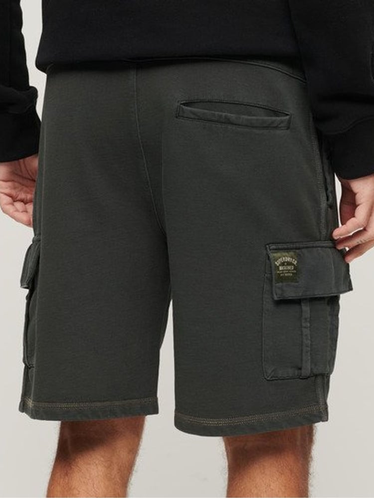 Superdry Black 100% Cotton Contrast Stitch Cargo Shorts - Image 3 of 6