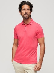 Superdry Red Jersey 100% Cotton Polo Shirt - Image 1 of 6