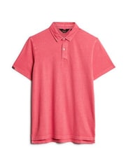 Superdry Red Jersey 100% Cotton Polo Shirt - Image 4 of 6