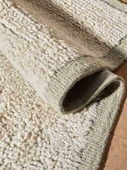 MADE.COM White/Aqua Kurt Wool Berber Rug - Image 3 of 4