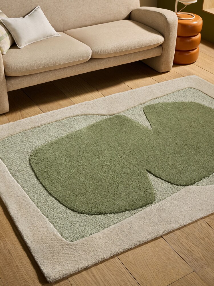 MADE.COM Green Kinney Wool Rug - Image 1 of 5 MADE.COM Green Kinney Wool Rug - Image 1 of 5