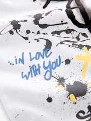 White 100% Cotton Graffiti Hello Kitty Oversized T-Shirt (3-16yrs) - Image 10 of 10