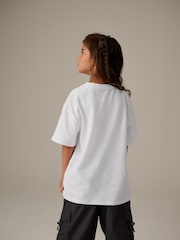 White 100% Cotton Graffiti Hello Kitty Oversized T-Shirt (3-16yrs) - Image 5 of 10