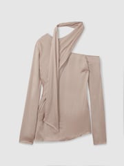 Reiss Blush Lauren Off-The-Shoulder Drape Top - Image 2 of 6