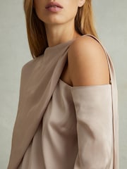 Reiss Blush Lauren Off-The-Shoulder Drape Top - Image 3 of 6