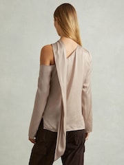 Reiss Blush Lauren Off-The-Shoulder Drape Top - Image 4 of 6