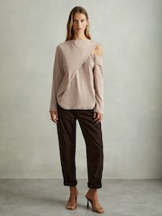 Reiss Blush Lauren Off-The-Shoulder Drape Top - Image 5 of 6