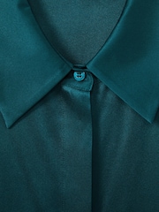 Reiss Teal Hailey Silk Shirt - Image 6 of 6