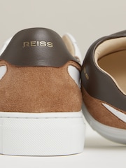 Reiss Amanda Leather Contrast Detail Trainers - Image 4 of 5