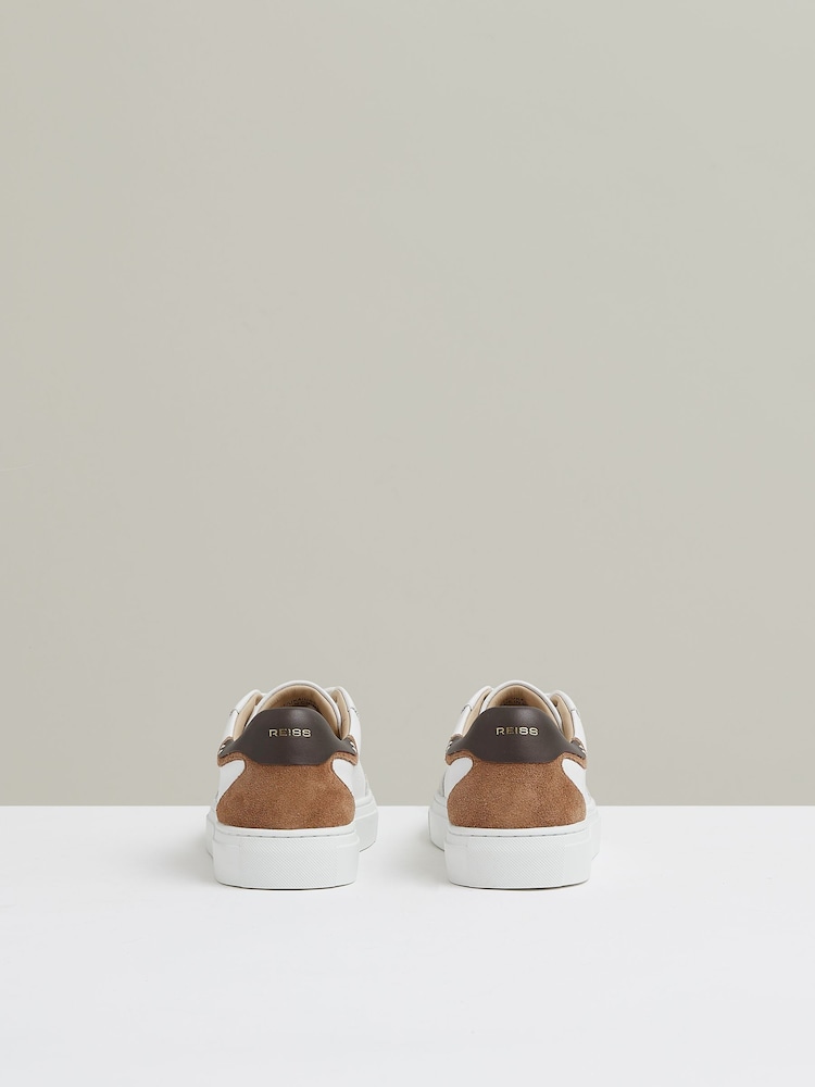 Reiss Amanda Leather Contrast Detail Trainers - Image 5 of 5