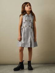 Reiss Black/White Gweneth 4-9 yrs Sequin Dogtooth Double-Breasted Dress - Image 1 of 4