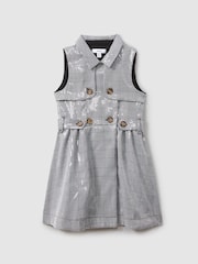 Reiss Black/White Gweneth 4-9 yrs Sequin Dogtooth Double-Breasted Dress - Image 2 of 4
