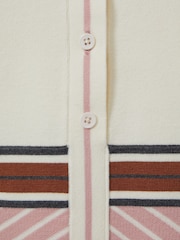 Reiss Pink Zana 4-9 yrs Knitted Striped Collar Dress - Image 4 of 4