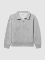 Reiss Grey Paulina 9-13 yrs Applique Logo Sweatshirt - Image 2 of 5