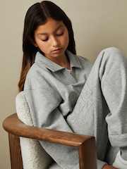 Reiss Grey Paulina 9-13 yrs Applique Logo Sweatshirt - Image 4 of 5