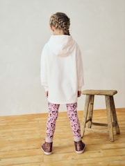 Ecru/Pink Sequin Butterfly 100% Cotton Hoodie and Leggings Set (3-16yrs) - Image 2 of 8