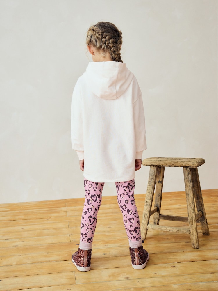 Ecru/Pink Sequin Butterfly 100% Cotton Hoodie and Leggings Set (3-16yrs) - Image 2 of 8